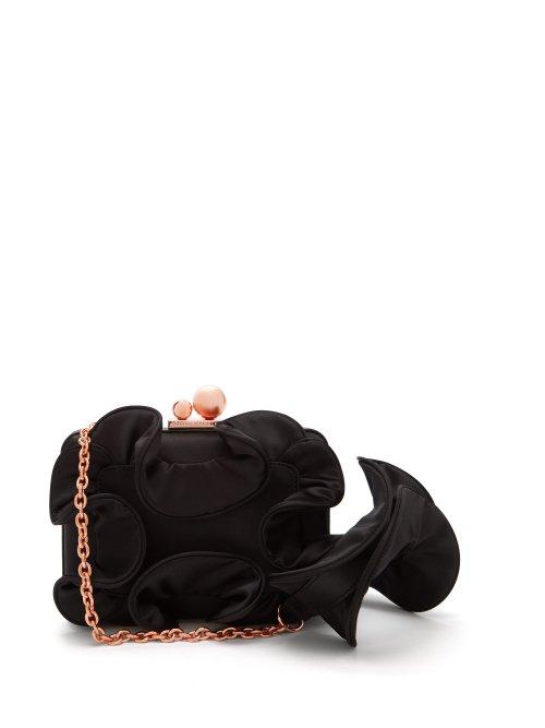 Matchesfashion.com Sophia Webster - Vivi Ruffled Satin Box Clutch - Womens - Black