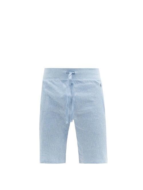 Matchesfashion.com Polo Ralph Lauren - Logo-embroidered Cotton-blend Waffle Shorts - Mens - Light Blue