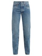Off-white Contrast-panel High-rise Straight-leg Jeans