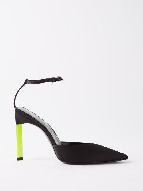 The Attico - Perine 105 Satin Pumps - Womens - Black
