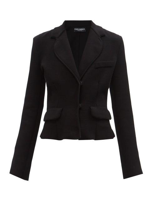 Dolce & Gabbana - Single-breasted Twill Jacket - Womens - Black