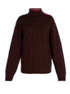 Matchesfashion.com Lanvin - Press Stud High Neck Sweater - Mens - Purple