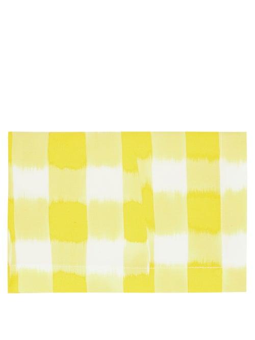 Marta Ferri - Set Of Two Check Cotton-blend Placemats - Yellow Multi