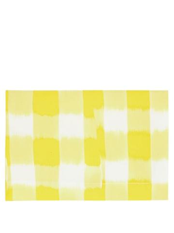 Marta Ferri - Set Of Two Check Cotton-blend Placemats - Yellow Multi