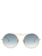 Matchesfashion.com Loewe - Round Metal Sunglasses - Womens - Gold