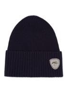 Matchesfashion.com Kjus - Logo Appliqu Wool Blend Beanie Hat - Mens - Navy