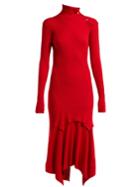 Stella Mccartney Handkerchief-hem Ribbed-knit Dress