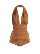 Matchesfashion.com Norma Kamali - Bill Halterneck Swimsuit - Womens - Tan