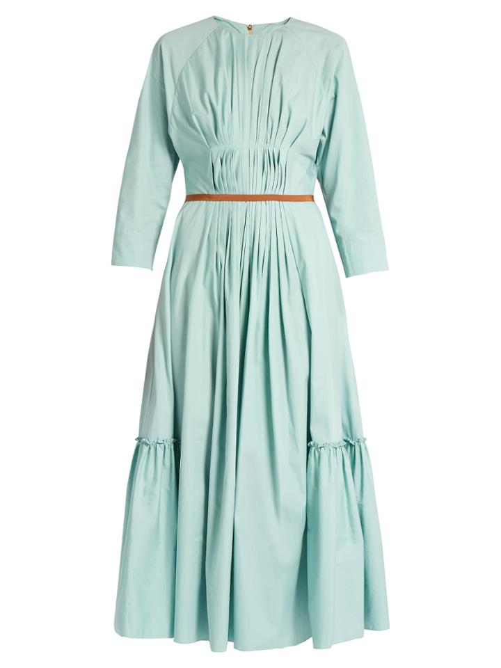 Roksanda Varena Pintucked Cotton-poplin Dress