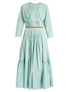 Roksanda Varena Pintucked Cotton-poplin Dress