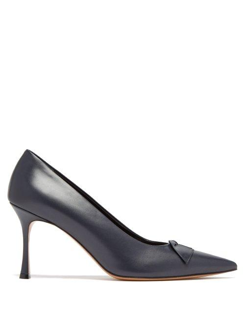 Matchesfashion.com The Row - Champagne Point Toe Leather Pumps - Womens - Navy