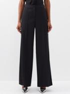 Alexander Mcqueen - Wool Grain-de-poudre Flared Trousers - Womens - Black