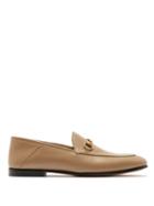 Matchesfashion.com Gucci - Foldable-heel Leather Horsebit Loafers - Womens - Beige
