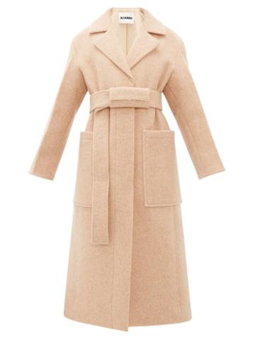 Matchesfashion.com Jil Sander - Belted Single Breasted Wool Coat - Womens - Light Pink