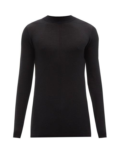 Rick Owens - Centre-seam Virgin-wool Sweater - Mens - Black