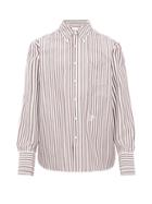 Matchesfashion.com Wales Bonner - Contrast Stitch Cotton Poplin Shirt - Mens - Brown White