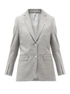 Matchesfashion.com Burberry - Single-breasted Wool-blend Jersey Jacket - Womens - Grey
