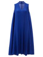 Matchesfashion.com Pleats Please Issey Miyake - Technical-pleated Trapeze Dress - Womens - Blue