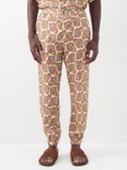 Etro - Paisley-print Linen Drawstring Trousers - Mens - Yellow Multi