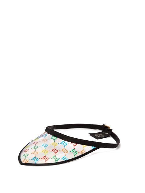 Matchesfashion.com Gucci - Gg Leather Visor - Mens - Clear