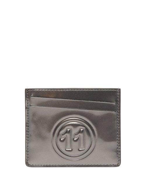 Matchesfashion.com Maison Margiela - No.11 Metallic Leather Cardholder - Mens - Grey