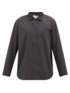 By Walid - Tristan Panelled Cotton-poplin Shirt - Mens - Black