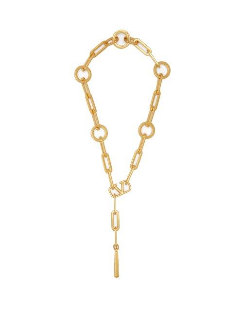 Matchesfashion.com Valentino - Go Logo Chain Necklace - Womens - Gold