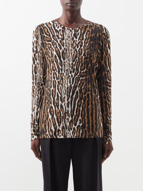 Proenza Schouler - Leopard-print Jersey Top - Womens - Leopard