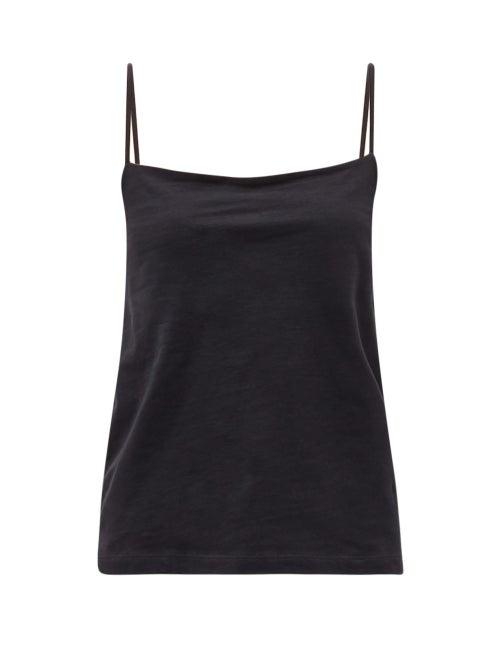 Matchesfashion.com Raey - Square-neck Cotton-blend Jersey Vest - Womens - Black