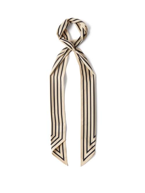 Totme - Monogram-print Silk Scarf - Womens - Cream