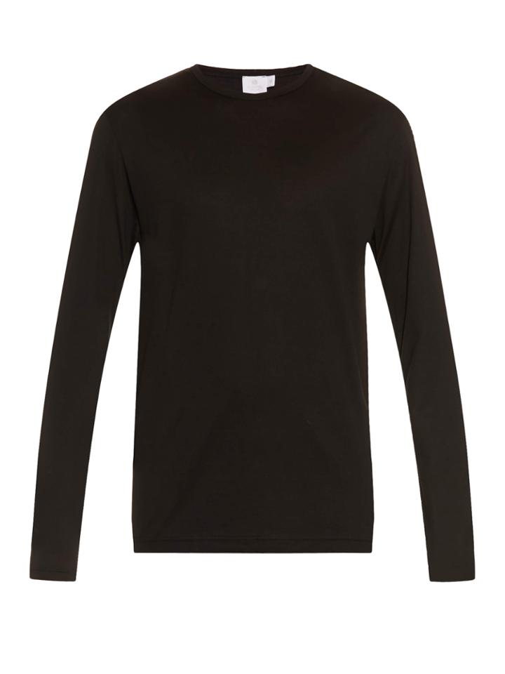 Sunspel Long-sleeved Cotton-jersey T-shirt