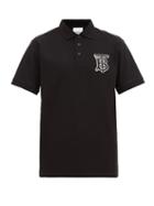 Matchesfashion.com Burberry - Tb Embroidered Cotton Piqu Polo Shirt - Mens - Black