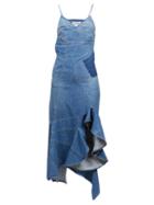 Loewe - Asymmetric Denim Dress - Womens - Denim