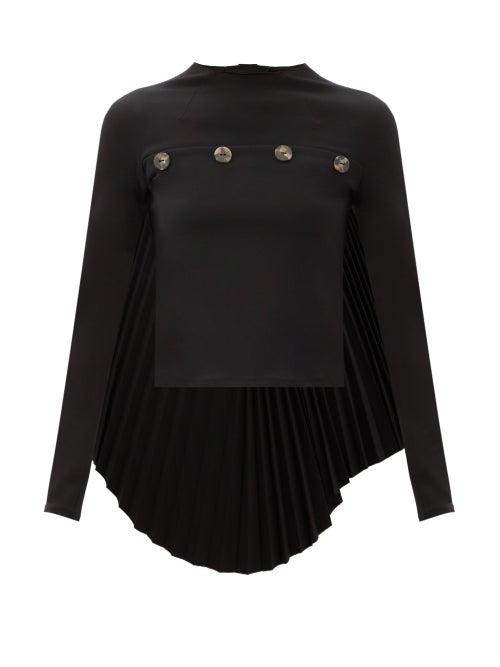 Matchesfashion.com A.w.a.k.e. Mode - Pleated-panel Crepe Top - Womens - Black