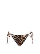 Matchesfashion.com Ganni - Leopard-print Side-tie Bikini Briefs - Womens - Leopard