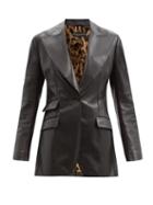 Matchesfashion.com Dolce & Gabbana - Single-breasted Leather Blazer - Womens - Black