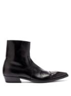 Matchesfashion.com Vetements - Square Toe Leather Ankle Boots - Mens - Black