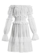 Dolce & Gabbana Off-the-shoulder Cotton-blend Mousseline Dress