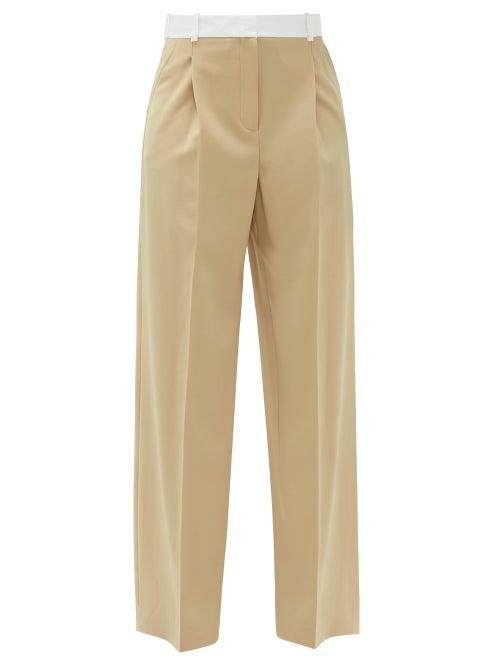 Matchesfashion.com Racil - Peter Wide-leg Wool-blend Crepe Trousers - Womens - Beige