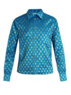 Matchesfashion.com Miu Miu - Point Collar Leaf Jacquard Shirt - Womens - Blue