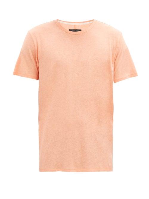 Matchesfashion.com Rag & Bone - Air Linen-blend Jersey T-shirt - Mens - Light Orange