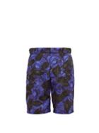 Matchesfashion.com Prada - Rose Print Faille Shorts - Mens - Black Purple
