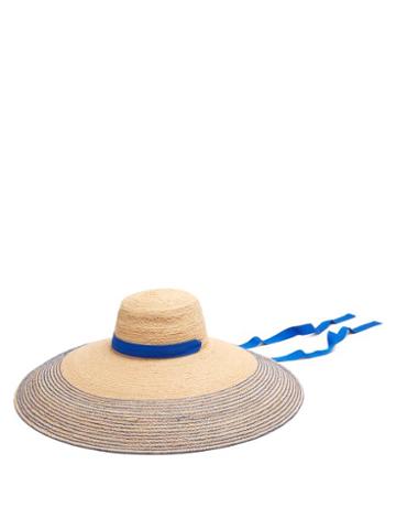 Matchesfashion.com Lola Hats - Nomad Wide Brim Raffia Hat - Womens - Blue