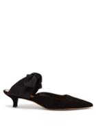 Matchesfashion.com The Row - Coco Bow Embellished Suede Mules - Womens - Black