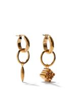 Ladies Jewellery Loewe - Mismatched Anagram Hoop Earrings - Womens - Gold