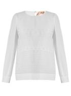 No. 21 Lace-panelled Cotton And Silk-blend Top