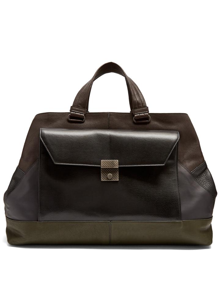 Bottega Veneta Contrast-panel Leather Holdall
