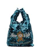 Matchesfashion.com Anya Hindmarch - After Eights Sequinned Recycled-satin Tote Bag - Womens - Blue Multi