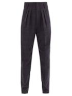 Matchesfashion.com Isabel Marant - Magali Prince Of Wales Pleated Trousers - Womens - Navy