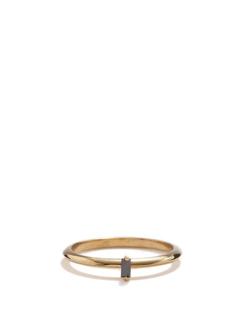 Lizzie Mandler - Vertical Petite Diamond & 18kt Gold Ring - Womens - Yellow Gold